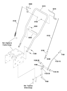 Handles And Controls Group Diagram and Parts List for 824ES (1696267-00)(2012) Murray Snow Blower