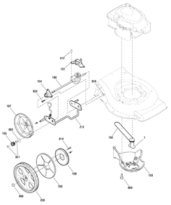 Drive Group Diagram and Parts List for MXH650 (881031)(2010) Murray Lawn Mower
