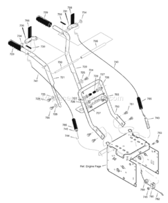 Page H Diagram and Parts List for 1695362 6240810X612007 Murray Snow Blower