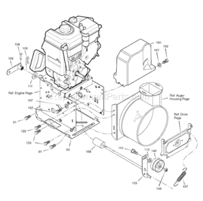 Part Location Diagram of 1501369YZMA Murray Idler Assembly Auger