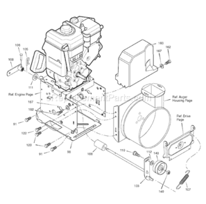 Page B Diagram and Parts List for 1695366 6291500X612007 Murray Snow Blower
