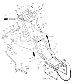 Part Location Diagram of 1740612TMA Murray Handle Assembly