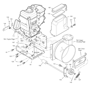 Part Location Diagram of 761167MA Murray Lid, Belt Cover