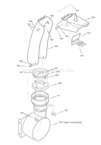 Page G Diagram and Parts List for 1695378 6331790X432007 Murray Snow Blower