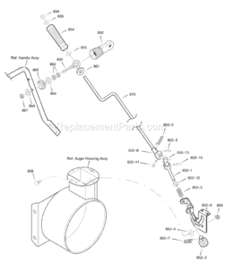 Page K Diagram and Parts List for 1695427 C950-52721-02007 Murray Snow Blower