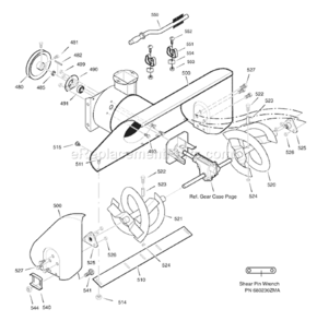 Page E Diagram and Parts List for 1695427 C950-52721-02007 Murray Snow Blower
