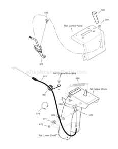 Part Location Diagram of 1501310MA Murray Lever&cable,yz Chute