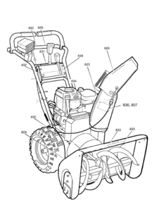 Page M Diagram and Parts List for 1695436 C950-52726-02007 Murray Snow Blower