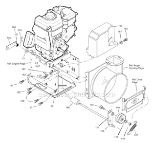 Page C Diagram and Parts List for 1695488 18-2863-292008 Murray Snow Blower