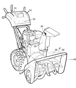 Page B Diagram and Parts List for 1695489 18-2829-292008 Murray Snow Blower
