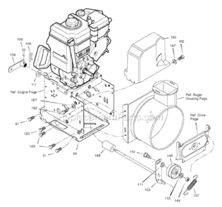 Page C Diagram and Parts List for 1695555 C950-52843-02008 Murray Snow Blower