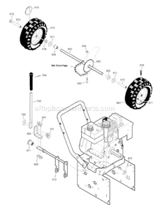 Page F Diagram and Parts List for 1695555 C950-52843-02008 Murray Snow Blower