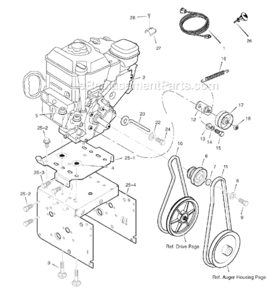 Page A Diagram and Parts List for 1695562 C950-52816-02008 Murray Snow Blower