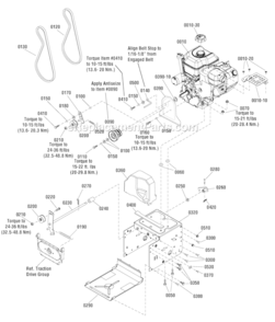 Engine_Group Diagram and Parts List for 1696047 2011 Murray Snow Blower