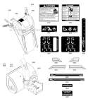 Decals Diagram and Parts List for 1696158-00 1730HD - 2012 Murray Snow Blower