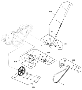 Auger Drive Group Diagram and Parts List for 1022E (1696856-02)(2018) Murray Snow Blower