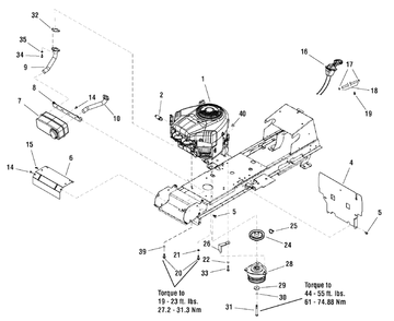 Engine Group - 18hp Diagram and Parts List for LT150RDFR (2690891)(2010) Murray Lawn Tractor