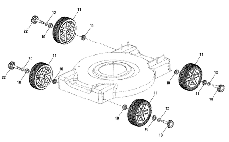 Wheels Group (866079) Diagram and Parts List for MP450D20 (866079-00)(2015) Murray Lawn Mower