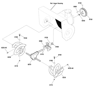 Auger Drive Group Diagram and Parts List for MH61900 (1696060)(2011) Murray Snow Blower