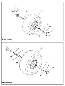 Wheels And Tires Group Diagram and Parts List for EYK19540RD (2988143)(2009) Murray Lawn Tractor