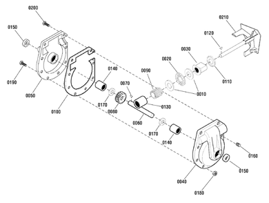 Gear Case Assembly (1738604) Diagram and Parts List for MM741450 (1695859)(2010) Murray Snow Blower