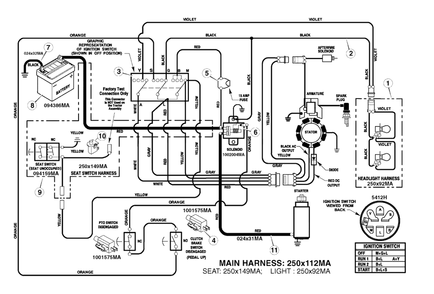 Electrical System Diagram and Parts List for 405021X151 (7800320)(2008) Murray Lawn Tractor