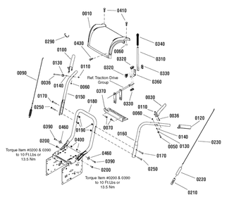 Handles And Controls Group Diagram and Parts List for 800-24 (1695775)(2009) Murray Snow Blower
