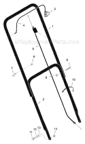Part Location Diagram of 672874E724MA Murray Handle, Lower (Gray)