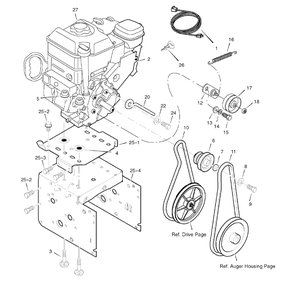 Engine Diagram and Parts List for 6240900X196A (1695425)(2007) Murray Snow Blower