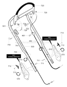 Part Location Diagram of 672864MA Murray Cable,stop B&s 99 Ans