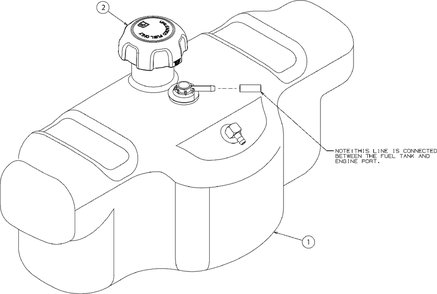 Fuel Tank Diagram and Parts List for M200-46 (RZT-46)(2016) Murray Lawn Tractor