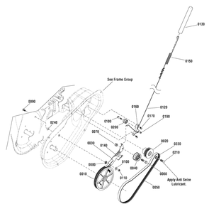 Auger Drive Group Diagram and Parts List for MS55800 1695886 Murray Snow Blower