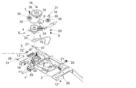 Drive Diagram and Parts List for 13CC26JD058 2018 Murray Lawn Tractor