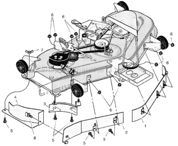 Part Location Diagram of 690135E700 Murray Baffle Assembly, Rear