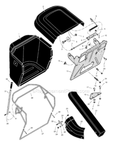 Part Location Diagram of 1401167E701MA Murray Frame, Bag