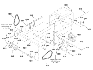 Traction Drive Group Diagram and Parts List for 824ES (1696267-00)(2012) Murray Snow Blower