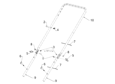 Handle Diagram and Parts List for 11A-B2A9758 2019 Murray Lawn Mower