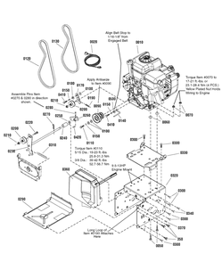Engine And Frame Group Diagram and Parts List for 1150-27 (1695722)(2009) Murray Snow Blower