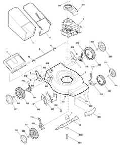 Deck And Engine Group Diagram and Parts List for MP500 (881022)(2010) Murray Lawn Mower