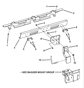 Cover Assembly Support Diagram and Parts List for 7600070 2010 Murray Lawn Tractor Accessories