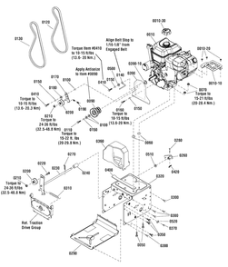 Engine Group Diagram and Parts List for 824EX (1695979)(2011) Murray Snow Blower