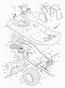Part Location Diagram of 56611E701 Murray Frame Assembly