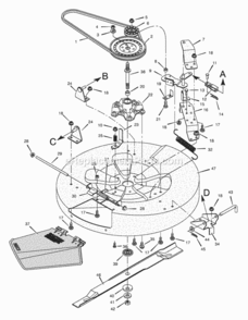 Mower_Housing Diagram and Parts List for 30545X192A 1997 Murray Lawn Tractor
