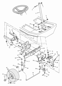 Steering Diagram and Parts List for 30545X192A 1997 Murray Lawn Tractor