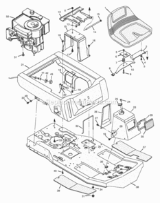Body_Chassis Diagram and Parts List for 30546X199A 1997 Murray Lawn Tractor