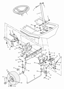 Steering Diagram and Parts List for 30546X199A 1997 Murray Lawn Tractor
