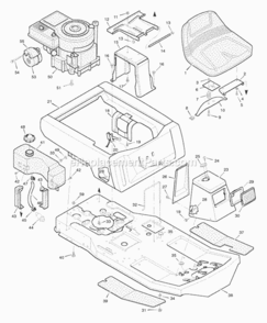 Part Location Diagram of 44X3030 Murray Decal, Right Console