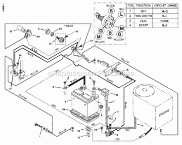 Electrical_System Diagram and Parts List for 30560E 1997 Murray Lawn Tractor