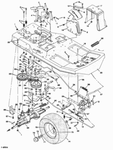 Motion_Drive Diagram and Parts List for 30560E 1997 Murray Lawn Tractor
