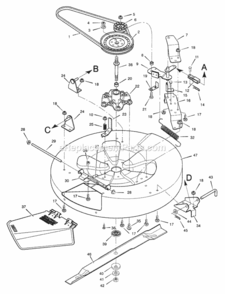 Mower_Housing Diagram and Parts List for 30560X50A 1997 Murray Lawn Tractor